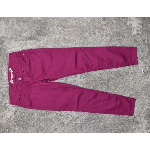 Seven 7 Women's Size 28 Legging Jeans Purple Cotton Blend Zip Solid - Picture 1 of 8